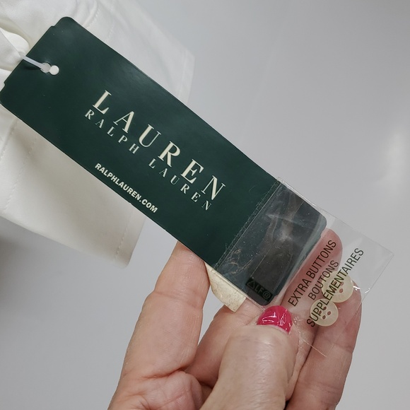 Lauren Ralph Lauren White Cotton Ruffle Button Down Shirt XL - Picture 9 of 12